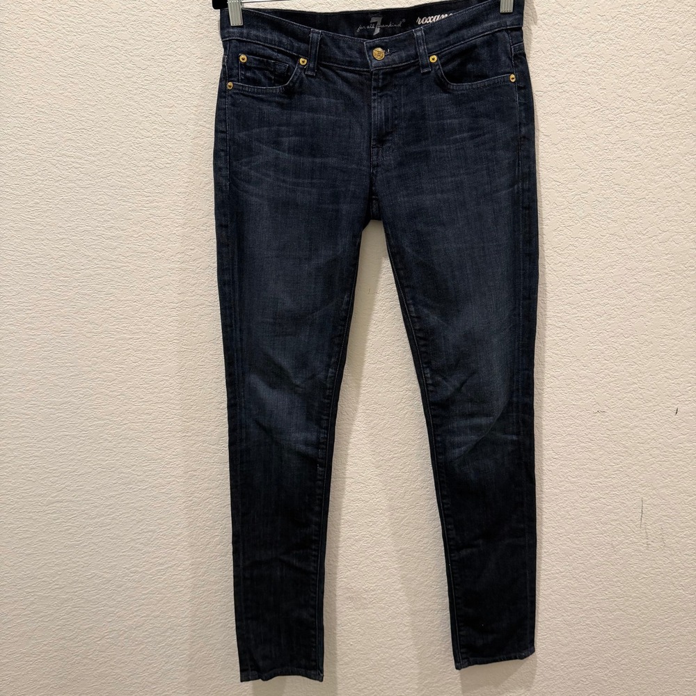 7 For All Mankind Roxanne Skinny Jeans Dark Wash Denim 28